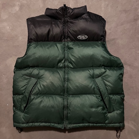 Eddie Bauer Other - Eddie Bauer EBTEK Puffer Vest Mens Large Colorblock Black Green Goose Down Fill